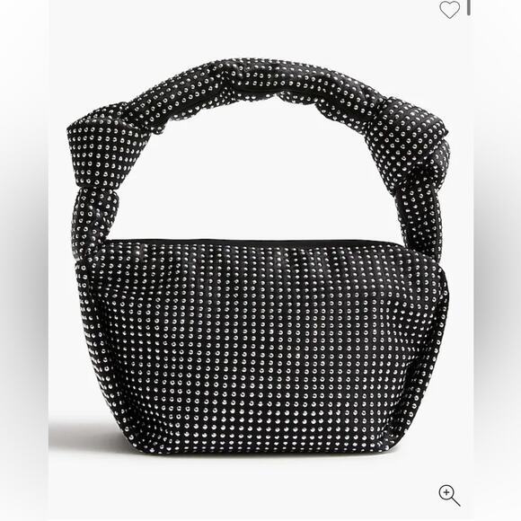 J.‎ Crew Studded Double Knot Handbag Black and Silver CD535 - Picture 1 of 8